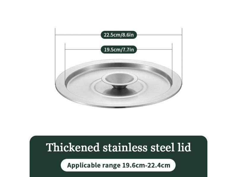 20/22/24cm Wok Lid Stainless Steel Round Wok Lid Household Seasoning Pot Cover Carousel 1