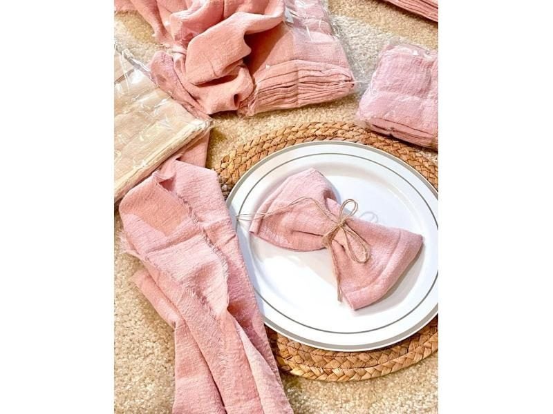 12pcs 32x32cm Dinner Cloth Napkin Reusable Tea Towel For Wedding Party Carousel 1