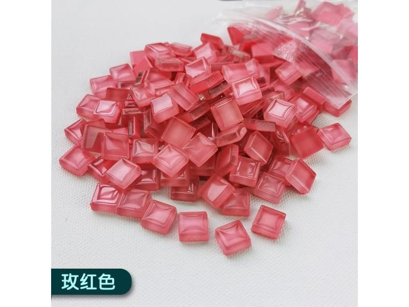 100 Pcs 1*1 Cm Transparent Glass Crystal Mosaic Tiles For Children's Diy Carousel 1