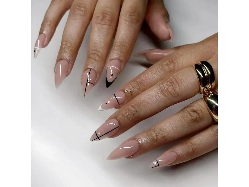 24Pcs 3D Red Nude Ballet Stiletto Fake Nails Jelly Full Cover Tips Carousel 1