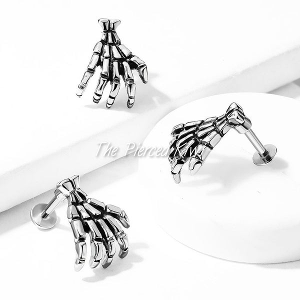 SALE. Skull Hand Labret. 2 sizes available. Carousel 1