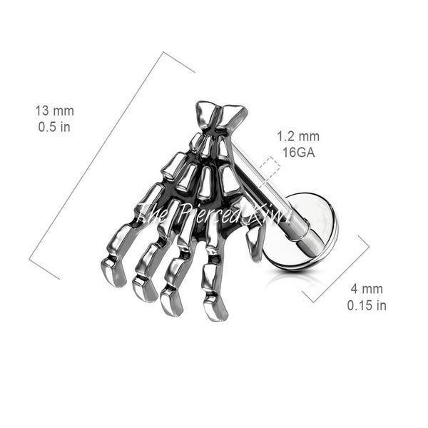 SALE. Skull Hand Labret. 2 sizes available. Carousel 3