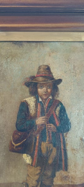 Antique oil painting: “Italian Street Musician”. Carousel 2