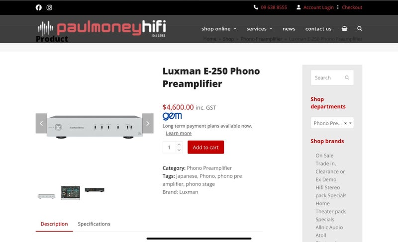 Luxman E 250 Phono Amplifier Carousel 2