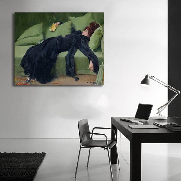 Framed $1 RESERVE 1 Panel Canvas Art Print - After The Ball by Ramon Casas Carousel 2