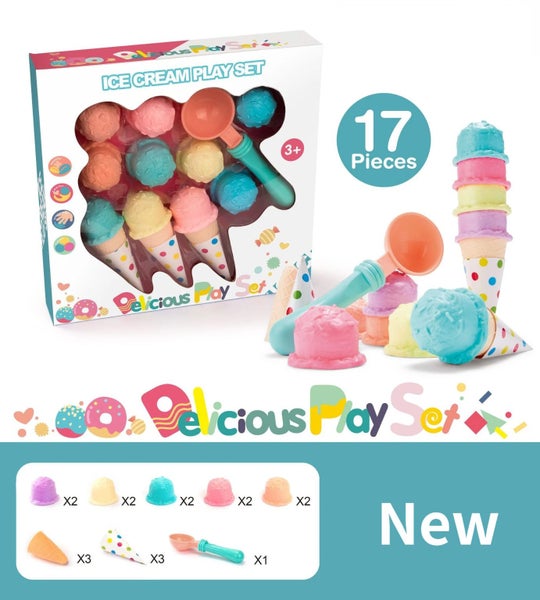 Ice Cream Pretend Play Toy Gift Set / Big Size 17 Pieces Ice Cream Play Set Carousel 1