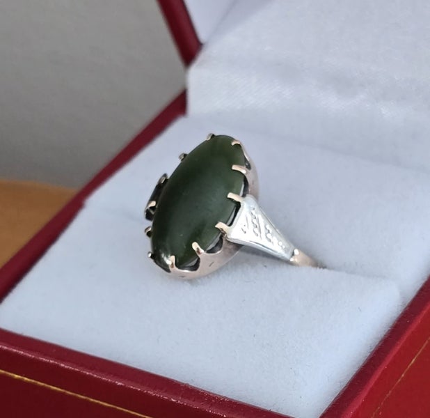 Edwardian pounamu 9ct rose gold ring Carousel 2