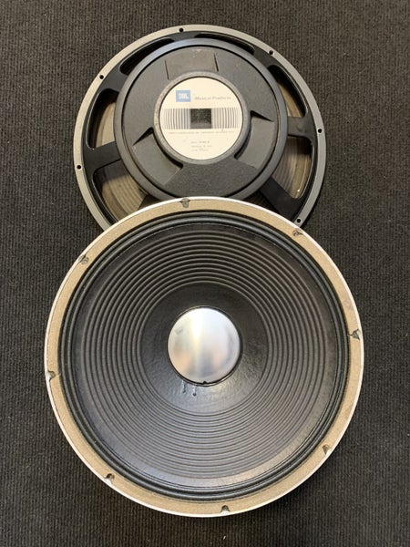 2 x JBL E140 speakers with aluminium presence dust caps. Carousel 1