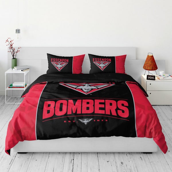 Essendon Bombers AFL Team Logo King Quilt Cover Set Carousel 1