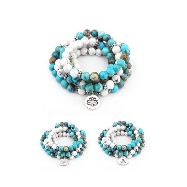 Veile Studios Natural Stone Mala Bracelet 108 Beads Wrap Jewellery Carousel 7