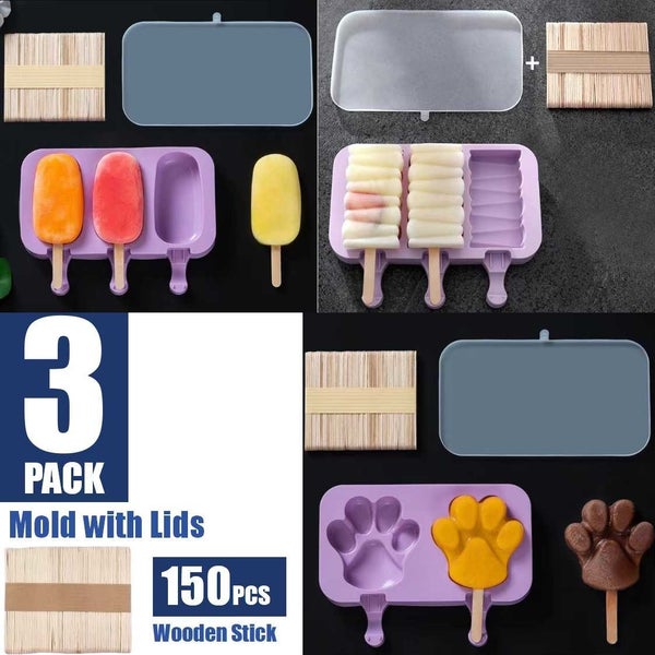 3Pack Silicone Ice Block Mould Ice Maker Popsicle Mould Carousel 1