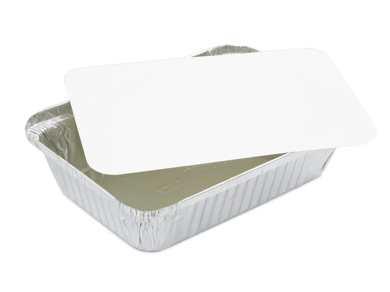 50 Large Oblong Foil Tray Containers with Lids - 1100ml - 22cm x 15cm x 4.5cm Carousel 2
