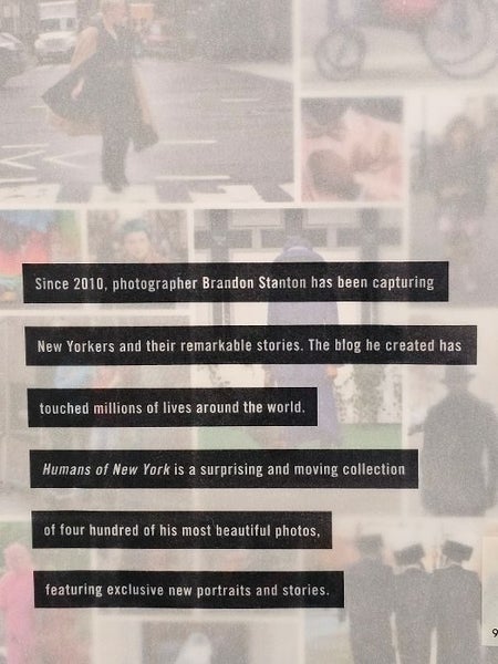 "Humans of New York". As New Hardback with Dustjacket by Brandon Stanton. Carousel 3