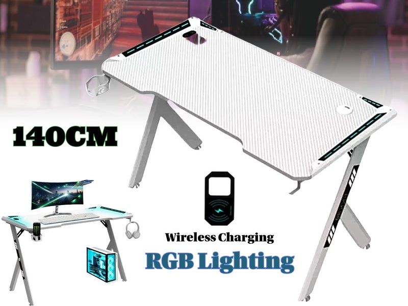 RGB Gaming Desk with Wireless Charger Carousel 1