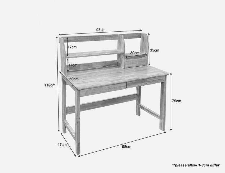 Desk With Bookshelf Rubber Wood Carousel 4