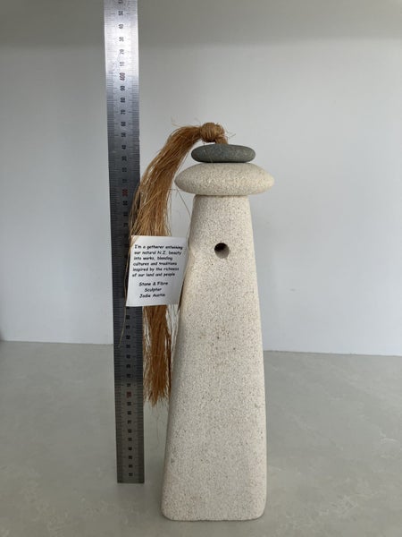Stone and fibre sculpture by NZ artist Jodie Austin Carousel 9