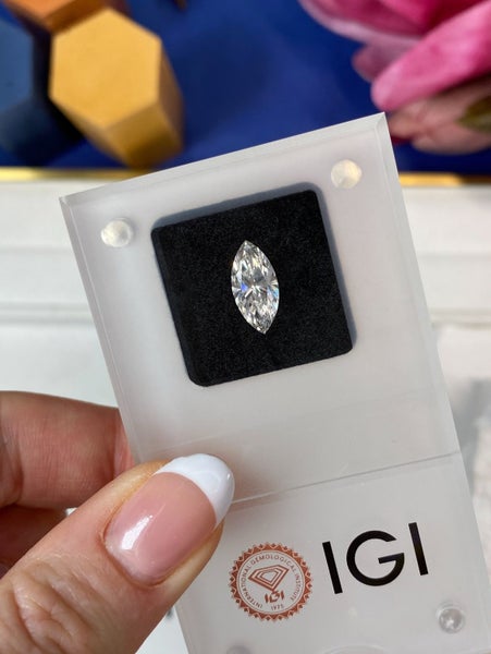 $1 RES ~ $3300 Retail * 2.01ct White Diamond Marquise Cut VS2 Carousel 1