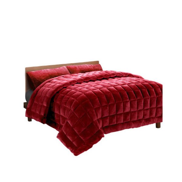 Winter Throw Blanket Burgundy King Carousel 1