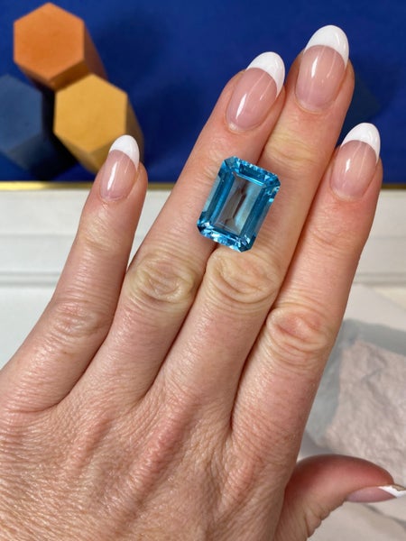 $1 RES ~ $2388 Buy Now * 20.32ct Swiss Blue Topaz Carousel 2