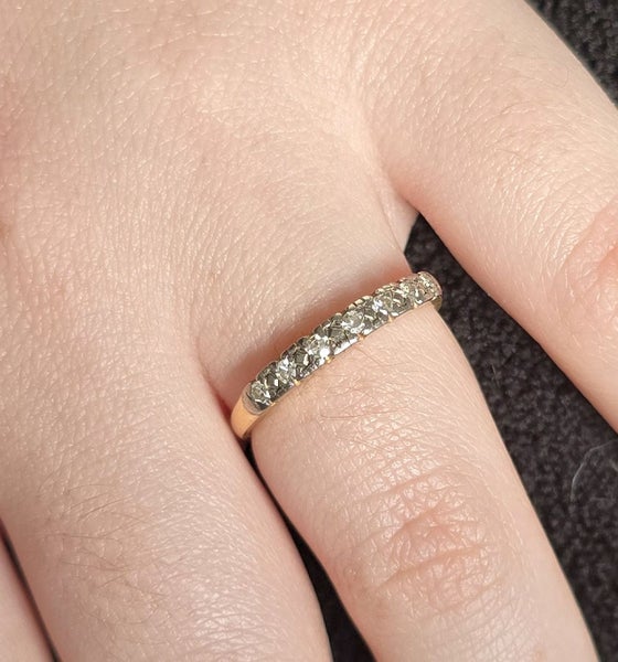 Art Deco 18ct yellow and white gold diamond eternity Carousel 8