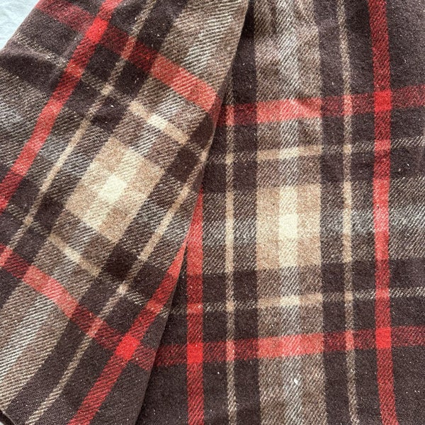 Vintage Pure Wool Plaid Travel Rug Blanket Carousel 3