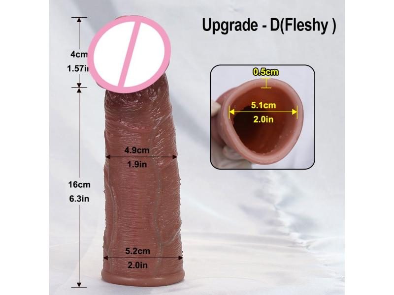 Men Penis Extender Sleeve Realistic Comdom Delay Ejaculation Penis Sleeve Dick Carousel 1