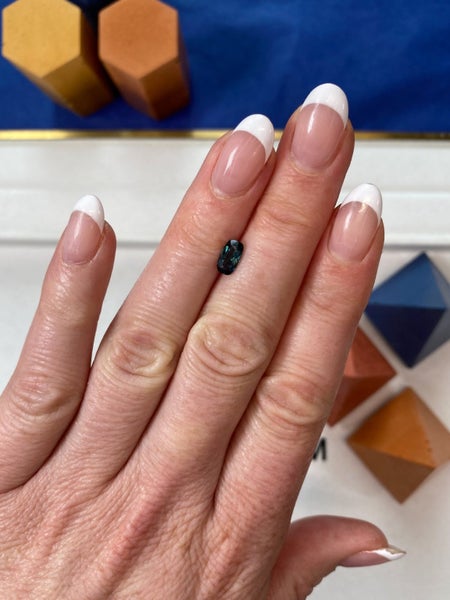 $1 RES ~ $2000 Buy Now * 0.78ct Teal Green Sapphire Carousel 2