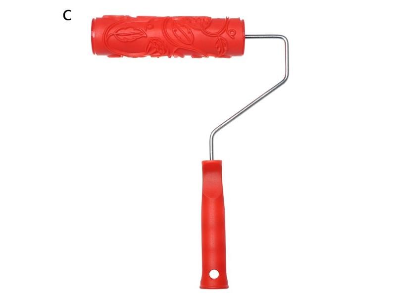 Durable Roller Brush Printing Rollers Red Multi-pattern Wall Paint Set Carousel 1