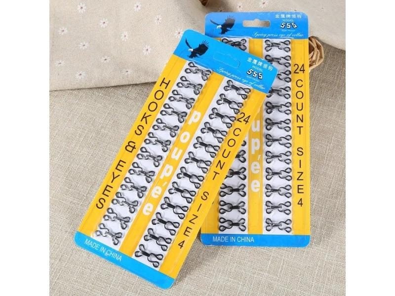 2 Bags Of Cloth Hook Eye Fastener Metal Buckle Buttons For Suits Etc. Sewing Carousel 1