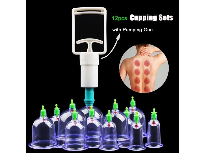 12/6Pcs Vacuum Cupping Sets W/Pumping Gun For Back Massage Carousel 1