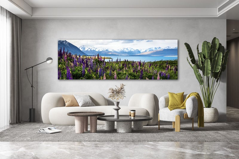 Rokit Wall Art Flowering Lupins At Lake Tekapo Extra large Canvas Print Carousel 1