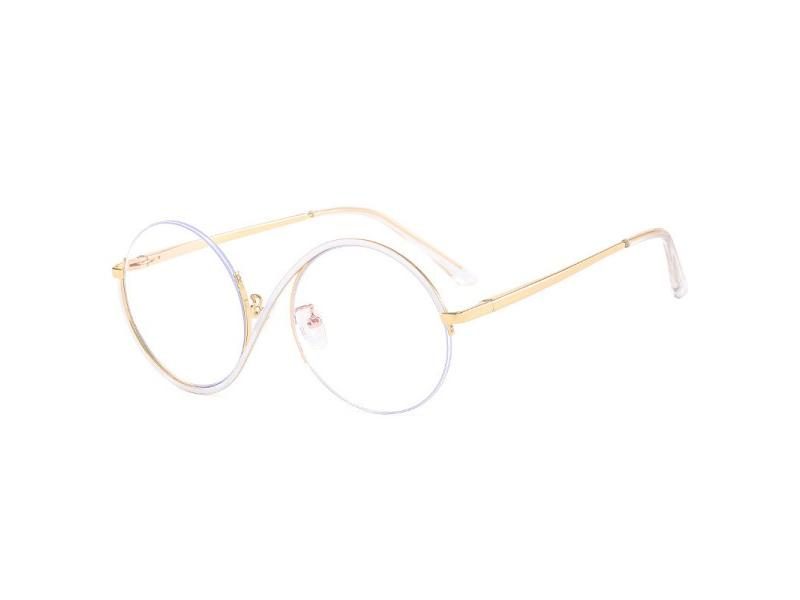 New Fashion Round Frame Anti Blue Light Women Glasses Quality Retro Metal Legs Carousel 1