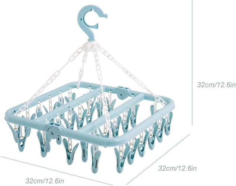 Underwear clothes hanger with 32 clips Foldable clothespin clothes horse Wind Carousel 2