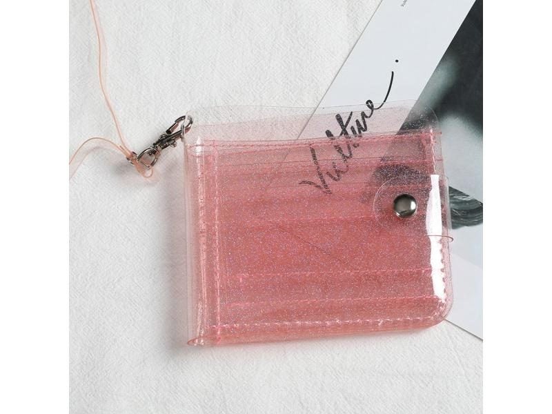 Transparent Fashion Coin Purse Women PVC Clear Short Purse Glitter Wallet Carousel 1
