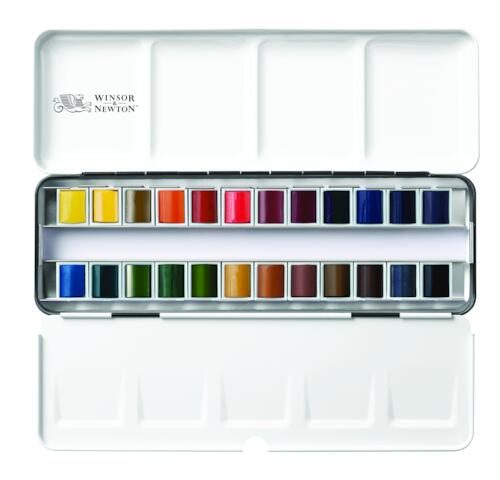 Winsor & Newton Cotman Watercolour Complete Travel Tin 24 x Half Pans Carousel 2