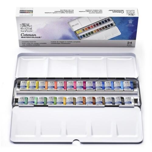 Winsor & Newton Cotman Watercolour Complete Travel Tin 24 x Half Pans Carousel 4