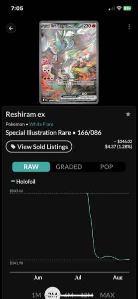 Reshiram ex 166/086- white flare Carousel 6