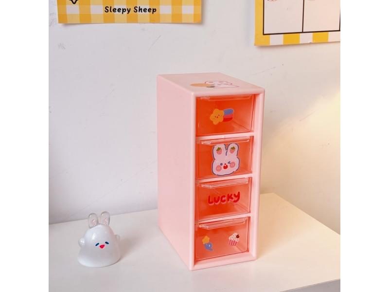 MINKYS 4 Drawer Desktop Organizer Desk Clips Small Statineries Storage Box Carousel 1