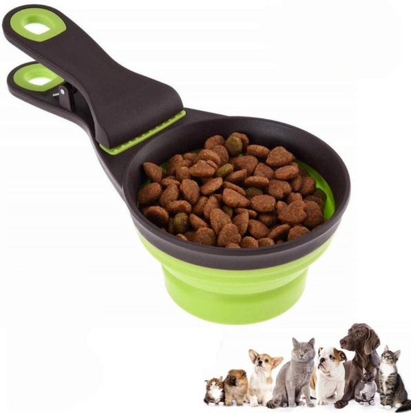 Food Scoop Collapsible Pet Food Measuring Spoon Clip Carousel 1