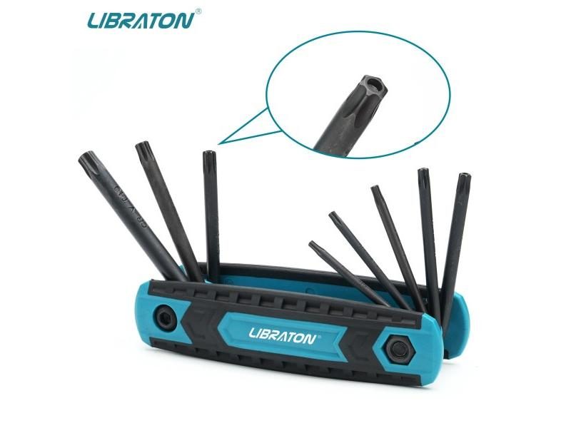 LIBRATON 8 In 1 Folding Tool Kit Metric Allen Key Torx Key Carousel 1