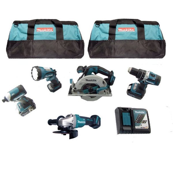 Makita 18v 5 Piece Brushless Combo Kit (Grinder) Carousel 1