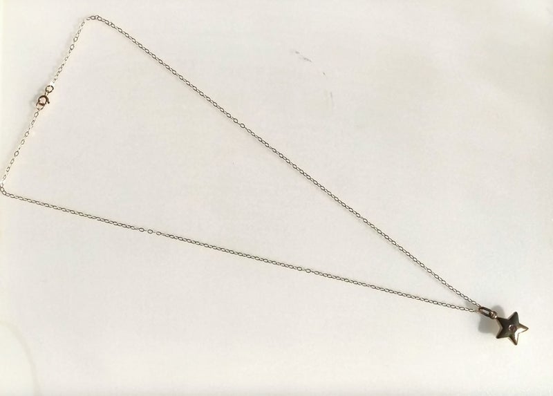 9ct Yellow Gold & Pink CZ Star Pendant & Chain Set Carousel 2