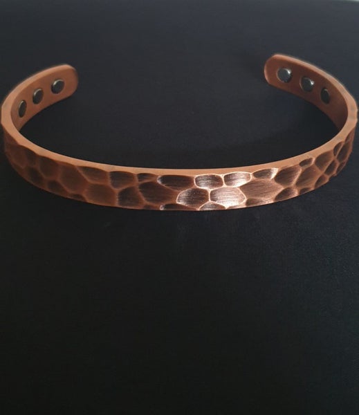 Rustic Solid Copper Bangle with Gauss Magnets Carousel 1