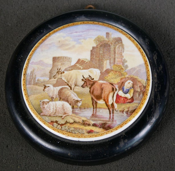 Attractive Framed Pratt Lid - Pastoral Scene Carousel 1