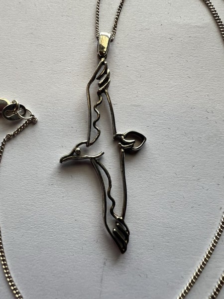 New Sterling Silver Albatross Pendant & Chain #V76 Carousel 2
