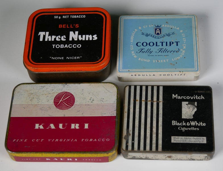 Four Vintage Tobacco / Cigarette Tins Carousel 1