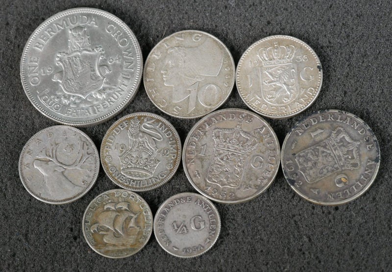 Collection of Vintage Solid Silver World Coins (Commonwealth, Canada, Europe) Carousel 1