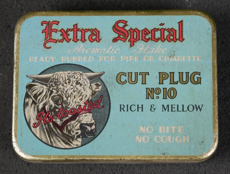 Superb Condition "Bull's Head" National Tobacco Co Napier Cut Plug No.10 Tin Carousel 1