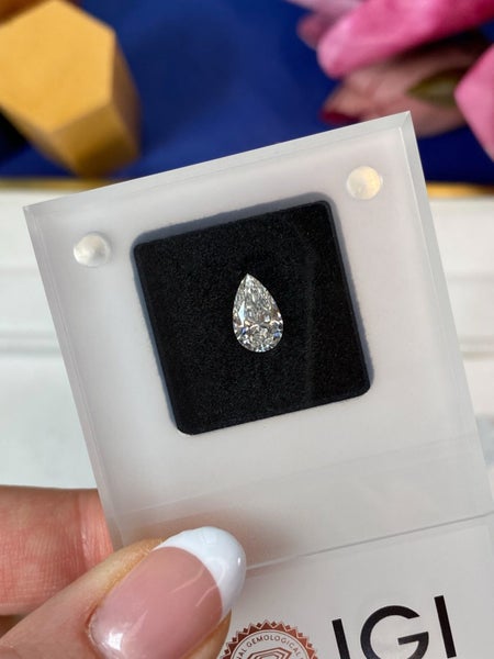 $1 RES ~ $2010 Retail * 1.18ct White Diamond Pear Shape VS2 Carousel 1