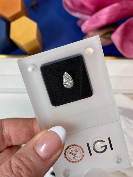 $1 RES ~ $2010 Retail * 1.18ct White Diamond Pear Shape VS2 Carousel 2